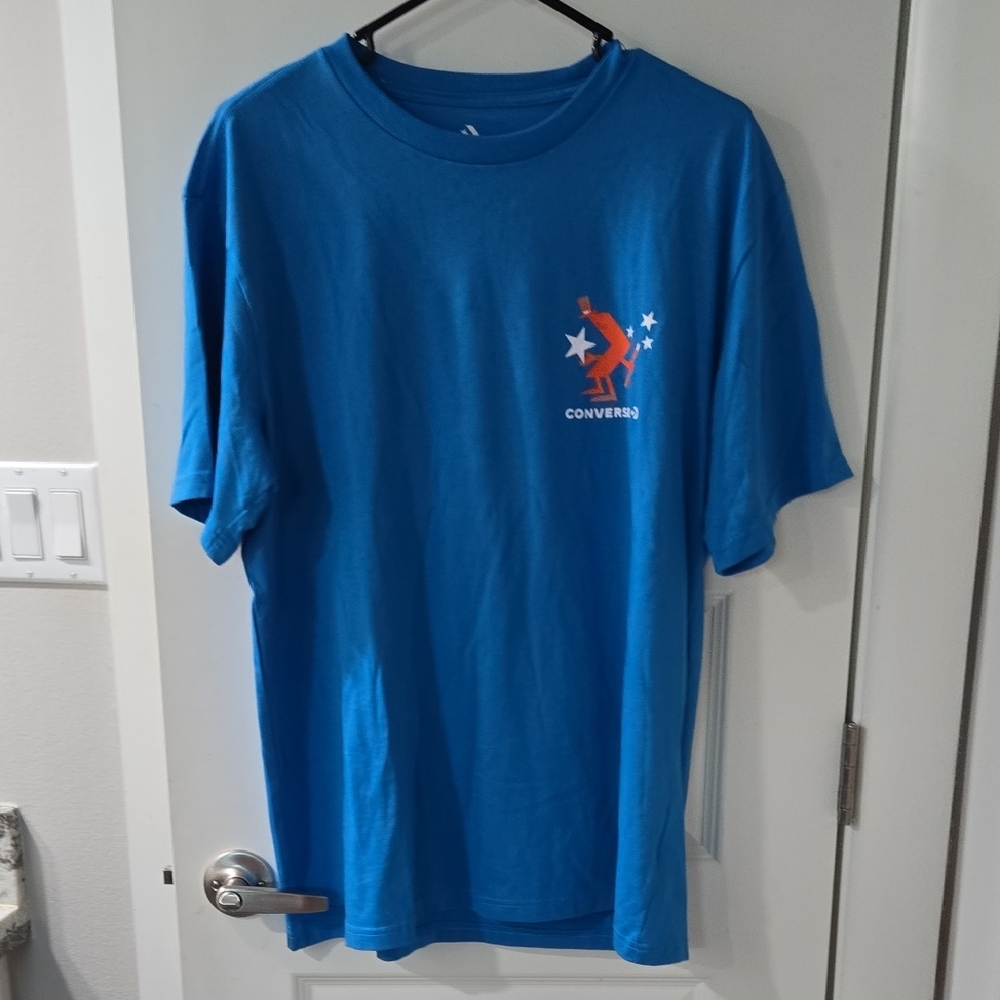 Converse Blue Short Sleeve Tee Vibrant Graphic Design